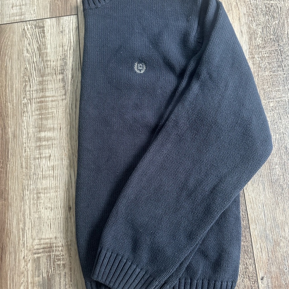 Chaps Dark Grey Crewneck Sweater Classic Knit Style